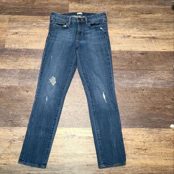 J. Crew Denim - J. Crew Distressed Mid Rise Skinny Jeans